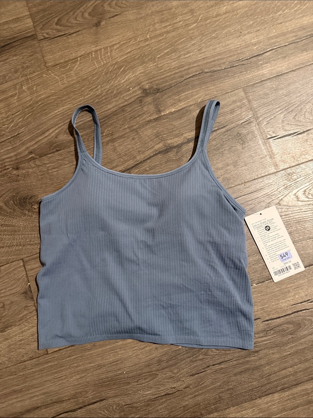 lululemon athletica Dusty Blue Ribbed Scoop Cropped Tank